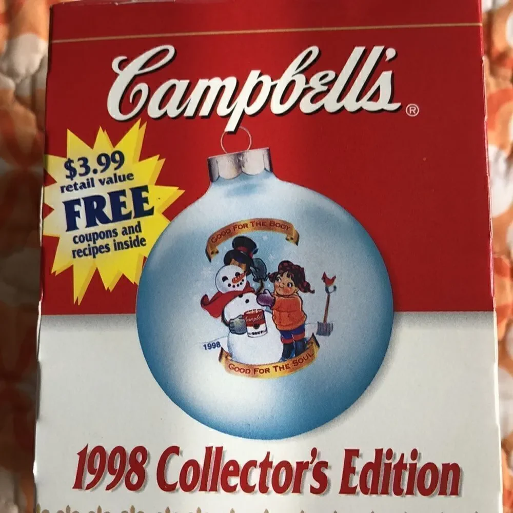 1998 Campbell’s Ornament NIB Features Classic recipes collectible brochure retro